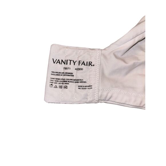 Vanity Fair 76571 White Brilliance Back Smoothing Underwire Bra Sz 44DDD - Picture 3 of 5